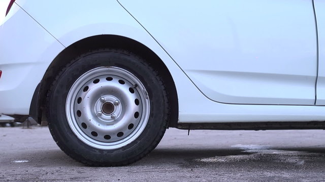 Punched Through The Wheel Of The Car