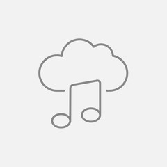 Cloud music line icon.