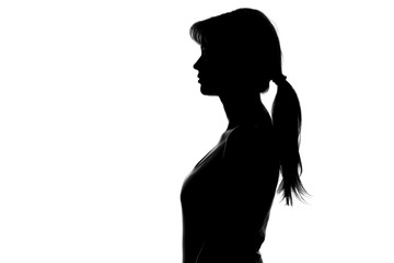 silhouette of a female figure on a white background