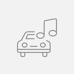Car with music note line icon.