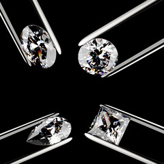 Diamond in the tweezers