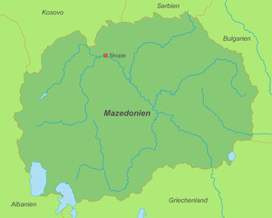 Mazedonien in Grün (beschriftet)