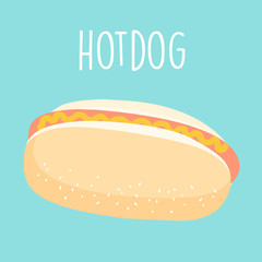 fresh hot dog graphic vector illustration