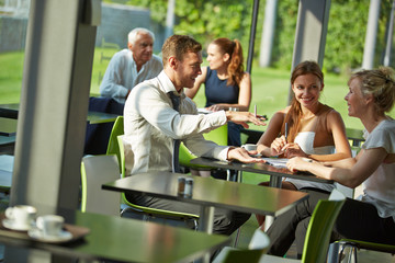 Business team having consultation at table