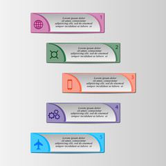 Vector infographics template with steps, options. For infographic, banner, poster, web design, brochure, presentation