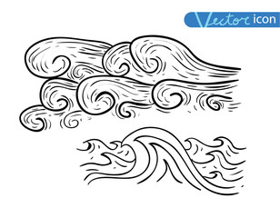 Ocean or sea waves. vector illustration.