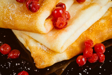 Pancakes with lingonberry
