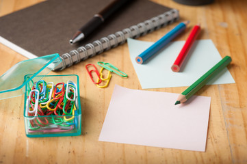 Sticky paper and color pencil