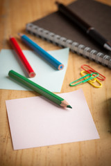 Sticky paper and color pencil