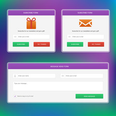 Subscribe forms amd message web form