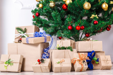 Christmas living room with Christmas Tree