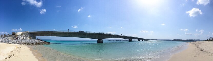 Bridge under sky and sunshine