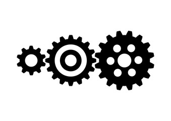 Black industrial icon on white background
