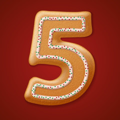 Christmas  cookies  numbers. Vector illustration