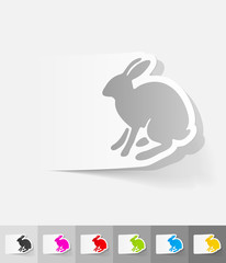 realistic design element. hare