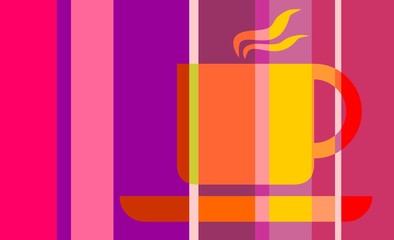 Coffee or tea cup. Vector illustration.