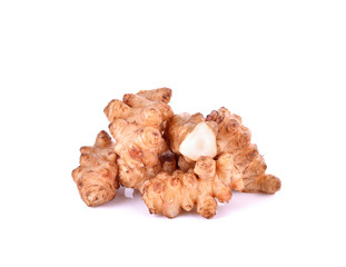 Jerusalem artichoke on  white background