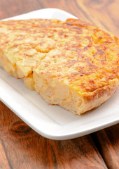 piece of homemade Spanish potato omelette