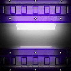 metal background with violet glass