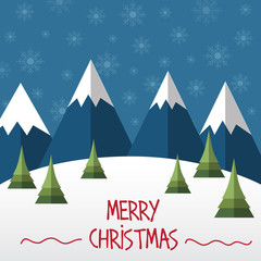 Fototapeta premium Christmas card in flat style