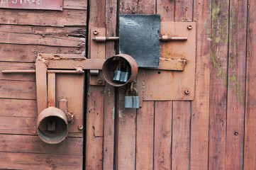 Locked red shed