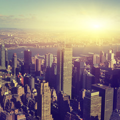 Fototapeta premium Aerial view of New York City Manhattan.