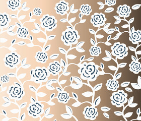 Roses Vintage seamless pattern on gradient background. Vector