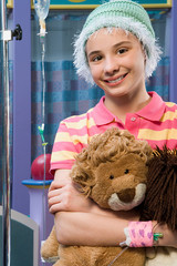 Girl in hospital