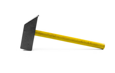 wooden hammer toy isolated on a white background