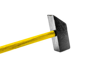 wooden hammer toy isolated on a white background