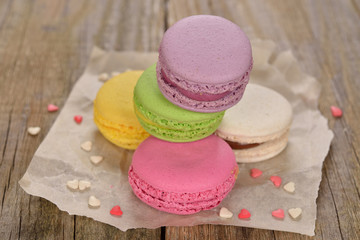 Multicolored macaroon cookies