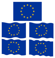Flat and Waving Flag of Europe