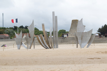 Omaha beach, mémorial sur la plage