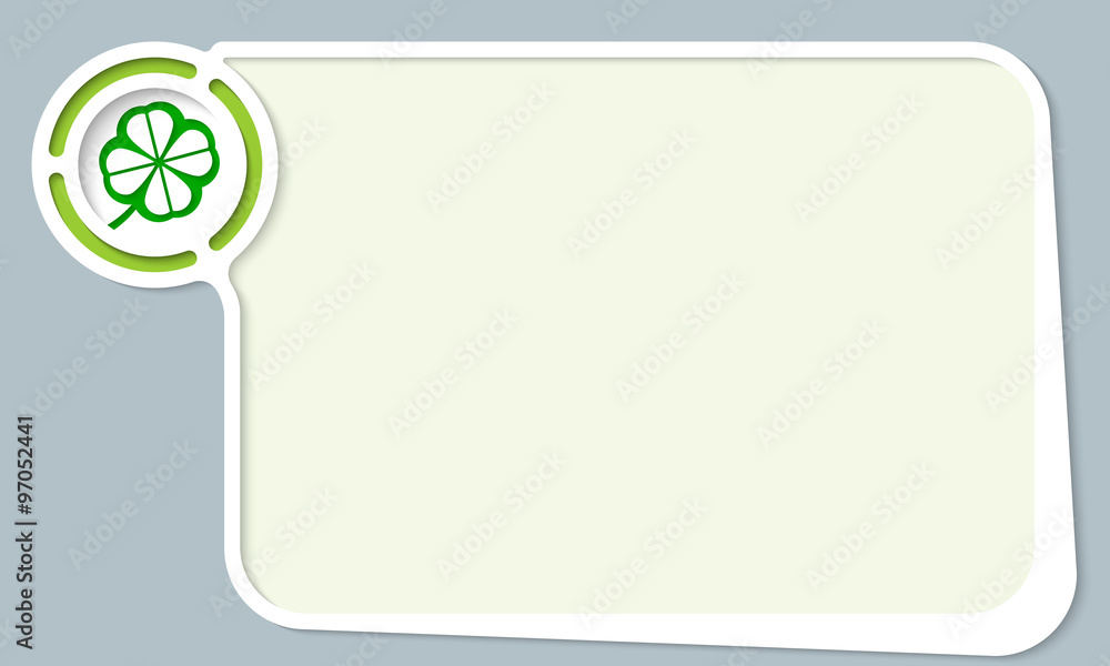 Poster white abstract frame for your text and cloverleaf