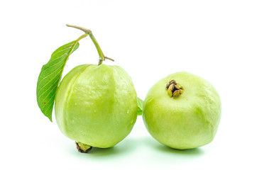 Fresh guava fruit isolated on white background