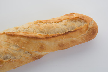 The French baguette isolated on a white background