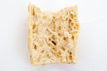 white bread isolated on a white backgrond