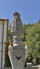 Church of Saint Martin statue at Bled lake, Slovenia