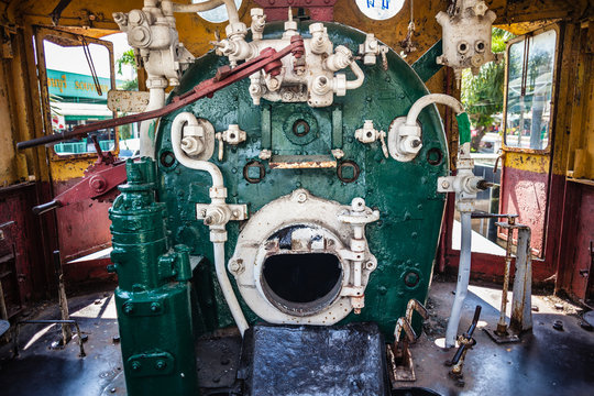 Steam locomotive engine room