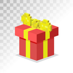 Naklejka premium Colorful 3d gift boxes with bows and ribbons vector set