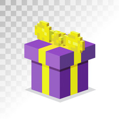 Colorful 3d gift boxes with bows and ribbons vector set