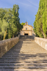 Stairs to calvary with chapel