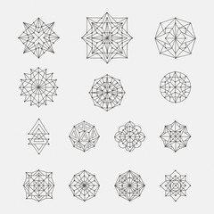 Set of doodle geometric shapes