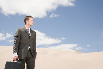 Businessman in the desert