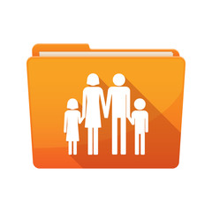 Long shadow  binder with  a conventional family pictogram