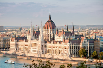 Fototapeta na wymiar The Hungarian Parliament, Budapest, Hungary, Europe