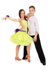 Boy and girl dancing ballroom dance