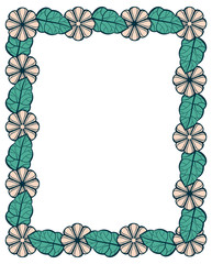 Floral frame with pink flowers