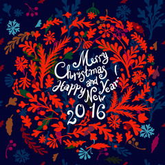 vignette of winter leaves 