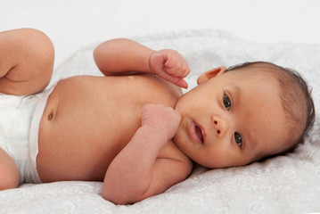 Beautiful baby in diaper